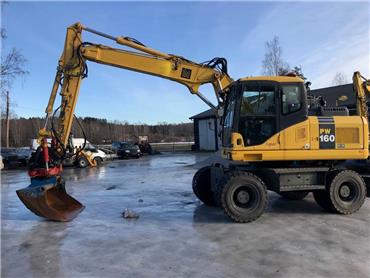 Komatsu PW160, Wheeled Excavators, Construction Equipment